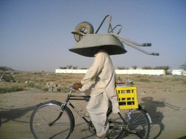 Bicycle wheelbarrow transport